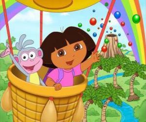 yapboz Aile balon Dora Explorer ve onu maymun arkadaşı Boots